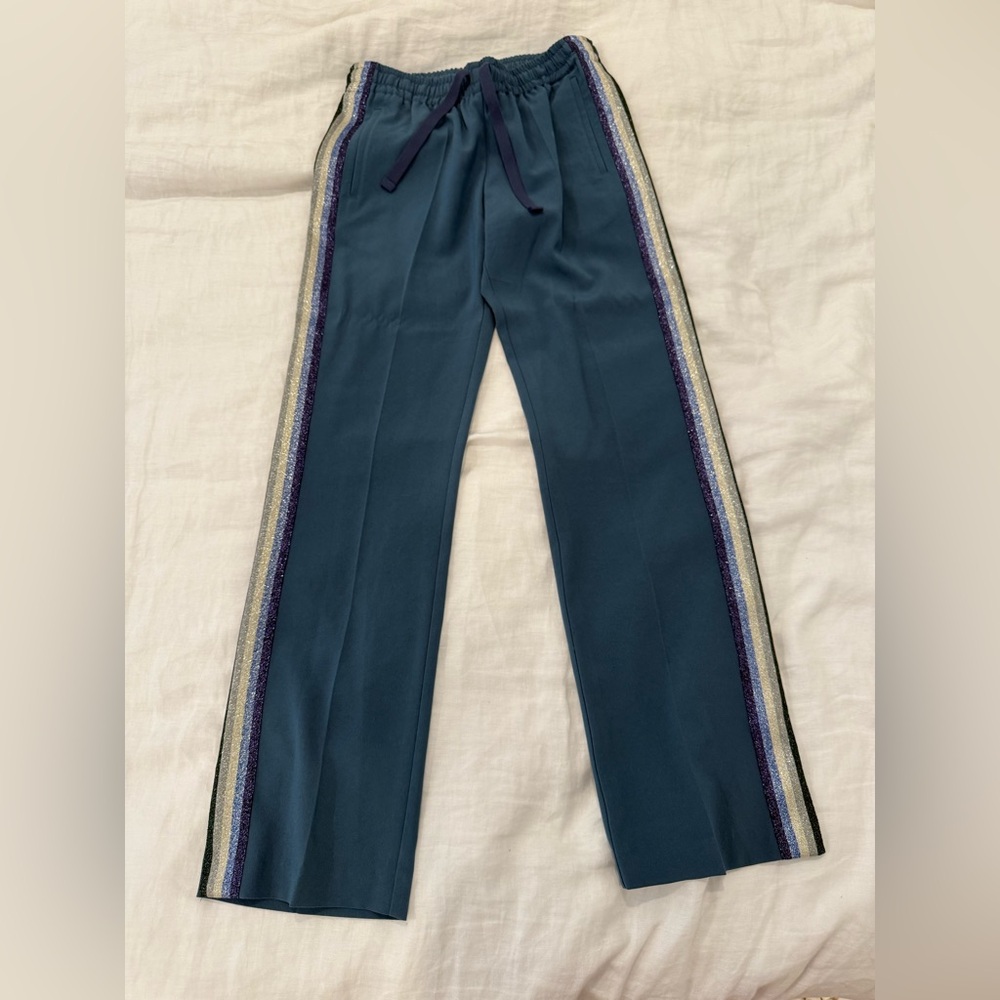 Zadig & Voltaire Blue Pants with Glitter Stripes